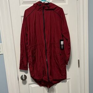 Avia Women's Deep Red Hooded Raincoat
